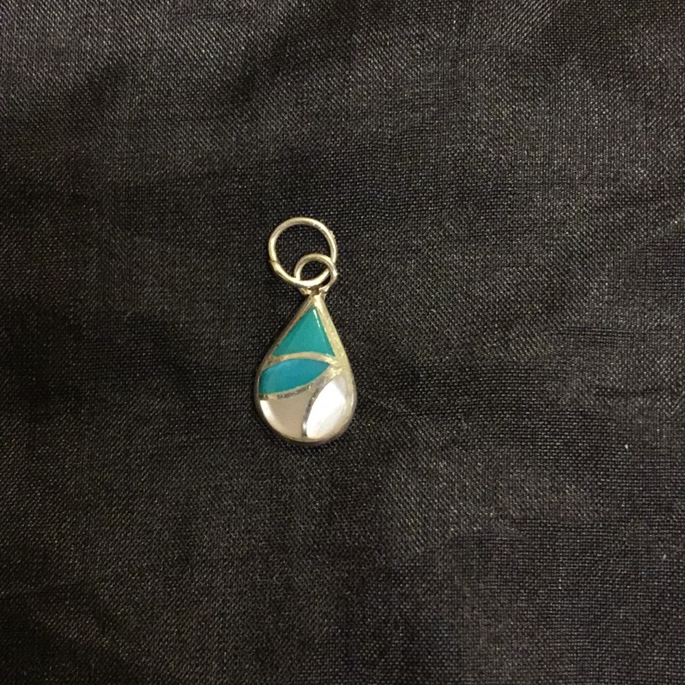 Sterling silver pendent with turquoise + MOP